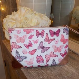 🛍IPSY MAKEUP BAG 💫white and purple butterflies